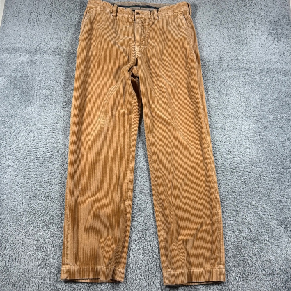 Vintage Polo Ralph Lauren Preston Pant Mens 34x32 Tan Brown Corduroy Trousers